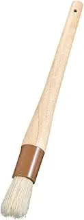 Ergonomic Round Long Barbecue Brush Natural Wool Basting Oil Brush for BBQ Grill Cleaning Non-s Scratch Kitchen Tool