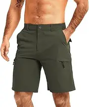 [Kuseeker] Mens Cargo Hiking Shorts Athletic Lightweight Shorts Running Quick Dry Casual Golf Fishing Shorts Outdoor Workout