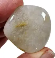 Rutilated Quartz Crystal Polished Smooth Stone Brazil 16.2 grams