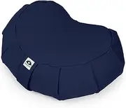 Zafu Crescent: Meditation Pillow with USA Buckwheat Hull Fill, Certified Organic Cotton- 6 Colors