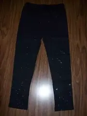 Little Girls SO Black w/ Silver Glitter Pants / Leggings - Size 12 - NEW NWT