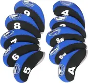 Keadic Golf Iron Covers with Number Neoprene Top and Transparent Window, Golf Club Head Covers Wedge Iron Protective Headcover Fit Most Iron