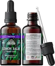 Lemon Balm Tincture - Organic Lemons Drops for Stress Relief and Brain Support - Lemon Balm Extract 2 Fl. Oz - Dried Lemon Balm Made in USA - Organic Lemon Balm for Sleep Support