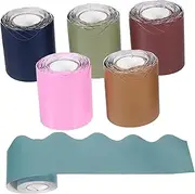 VILLFUL 6 Rolls Border Decorative Stickers Bulletin Accessory Festival Bulletin Board Border Removable Border Sticker Adorable Bulletin Board Border Wave Border Trim Border Paper