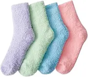 [J-BOX] Womens Fuzzy Socks Woollen socks Soft Cozy Fluffy Warm Super Soft Slipper Socks Winter Sleeping Socks 5 Pairs