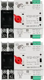 2X Photovoltaic Solar Power Automatic Transfer Switch Din Rail 2P 63A AC220V PV System Power to City Power