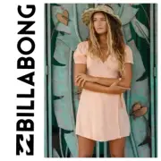 BNWT BILLABONG HOT TROPIC WRAP DRESS LARGE/12 RRP $89.99 (MELON FADE)