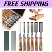 Premium Carving Chisels in Wooden Case - High Precision with 2 Sharpening Stones
