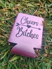 Cheers Bitches Glitter Stubby Holder Can Cooler