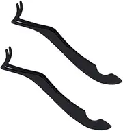 2pcs Stainless Steel Eyelash Tweezers for Women Lightweight Grafting Applicator Tools for False Eyelashes Durable Makeup Accessories Black Color