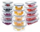 30 Piece Glass Food Storage Containers Set, Glass Meal Prep Containers with L...