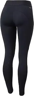 [HORZE] Nadia Women's High Waist Lightweight Silicone Knee Patch Riding Tights with Phone Pockets - Dark Navy - 28