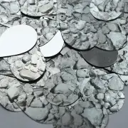 Teardrop Sequin 1.5" Gray Stone Rocks Pebbles Gravel Silver Metallic