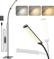 [iFalarila] Floor Lamp, 120 LED 10 W, Standing Lamp with 3 Colours and 10 Brightnesses, Flexible Gooseneck Floor Lamp for Living Room/Bedroom/Office
