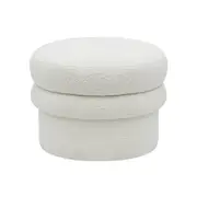 [James Lane] Bolo Mushroom Boucle Ivory Storage Ottoman