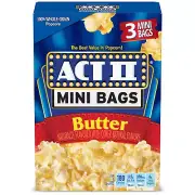 ACT II Butter Microwave Popcorn, 3-Count, 1.6-Oz. Mini Bags (Pack of 12)