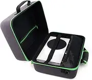 Hard Shell Game Console Carrying Case for Series X, Water Resistant EVA Material, Secure Straps, Dual Zippers, Padded Top Handle, Detachable Shoulder Strap, Custom Compartments,
