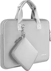 Laptop Sleeve 14 Inch with Small Pocket, Neoprene Computer Bag, Compatible with MacBook Pro 14 Inch M4/M3/M2/M1 (2025-2021), MacBook Air/Pro 13 Inch and Most 14 Inch Laptops, Grey