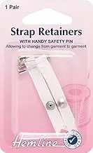 (White) - Hemline Shoulder Strap Retainer With Safety Pin White
