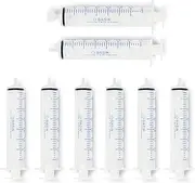 35cc Silicone O Ring Style Slip Tip Feeding Syringe With Caps Individually Wrapped 8/Pack. Latex Free. For Feeding Pets, Measuring Liquids, Crafts, Gardening, and Manufacturing. Clean Assure White