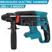 JUSFIT Brushless Cordless Rotary SDS Hammer Impact Drill For 18V Makita Battery