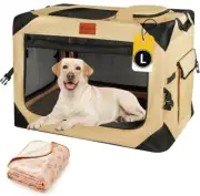 Alfatok Collapsible Portable Dog Crate for Large Dogs