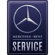 Nostalgic Art Mercedes Service 30x40cm Large Metal Tin Sign Home Wall Decor Blue