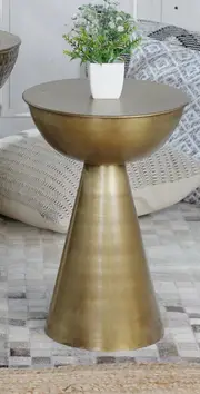 Glossy Plain Gold Side Table