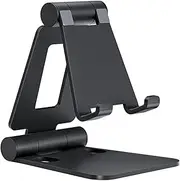 Foldable Phone Stand for Desk, Adjustable Phone Holder, Portable Mobile Phone Stand for Most Phones(Color:Black)