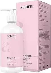 Saturn by GHC 2% Salicylic Acid Body Wash 250ml | Prevents Body Acne, Bumpy Skin & Deep Cleanses Skin | Paraben & SLS Free | Gentle Exfoliating Shower Gel (Pack Of 1)