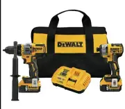 DEWALT DCK2100P2 20V MAX Hammer Drill Driver/Impact Driver Combo Kit (5 Ah) New