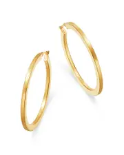 Moon & Meadow Flattened Hoop Earrings in 14K Yellow Gold - Exclusive