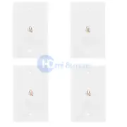 4x White 6P4C Single Phone Jack Wall Plate RJ-11 RJ 12 Telephone Modular