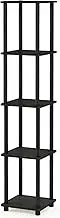 Furinno Turn-N-Tube 5-Tier Corner Square Rack Display Shelf, Espresso/Black