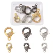 6pcs Lanyard Snap Hook Clips Rhinestone Lobster Claw Clasps for Jewelry Making