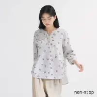 在飛比找momo購物網優惠-【non-stop】復古小草七分袖襯衫-2色
