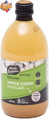 Organic Apple Cider Vinegar 500ml, Raw & Unfiltered, Natural Health Supplement