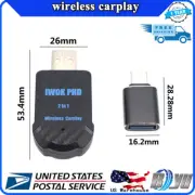 2 in 1 Wireless Carplay Adapter Smart USB Plug&Play For Apple iOS Android Auto
