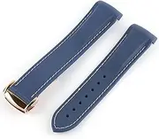 [ALMVIS] 20mm 21mm 22mm Curved End Silicone Rubber Watch Band Fit for Pagani Watch Fit for Huawei Fit for GT2 Magic Watch 2 Fit for Honor Fit for Samsung Galaxy Watch S3 S4(Bluewhite 3)