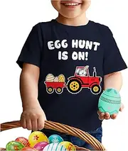 [Tstars] Easter Egg Hunt Tractor Loving Kids Toddler Kids T-Shirt 5/6 Navy