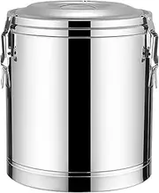 Stainless Steel Insulated Barrel, with Dust Cover Portable Insulation Barrel, for Hot or Cold Food Storage,Restaurant Canteen Home Party Commercial Soup Container, 30L