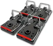 [Roshield] 4 x Rat Traps - Professional Quality & Heavy Duty Pest Control Traps for Instant Kill - Large Reusable & Easy Set Rodent Solution