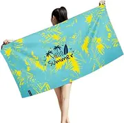Chamgeco Microfiber Sand Free Beach Towel, Large Quick Dry Pool Towel Bath Blanket, Lightweight Super Absorbent Towels for Swimming Pool Yoga Gym Travel Beach Essentials for Adults Kids (Summer)