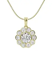 14K 2.00 ct. tw. Lab Grown Diamond Halo Pendant Necklace NoSize NoColor