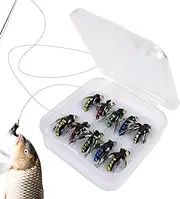 Fly Fishing Hooks | 10X Trout Lures Spinners Kit - Realistic Design, Short Shank Hook, Barbed Fish Catcher, Jig Accessories for Saltwater Freshwater