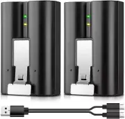 Replacement Ring Doorbell Battery (2-Pack, 6500Mah) and 2 in 1 USB Charger Cable