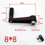 8mm x 8mm Square Hole Plastic Crank Revolving Handle Machine Tool