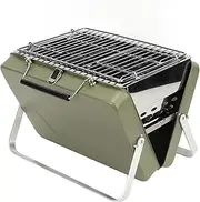 Portable Charcoal Grill, Stainless Steel Folding BBQ Grill, BBQ Tool Kits with Handbag for Travel, Camping, Outdoor Cooking, Tailgating, Backyard, Hiking, Patio Garden, Picnics (Green)