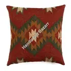 Handwoven Kilim Pillowcase Rustic Oriental Cushion Boho Geometric Floor Cushion