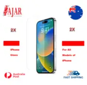 2X iPhone Screen Protector Tempered glass for 15 14 13 12 8 7 Pro Max Plus Mini
